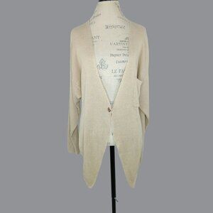 Nicole Farhi Knit Cardigan Small Tan Coastal Resort